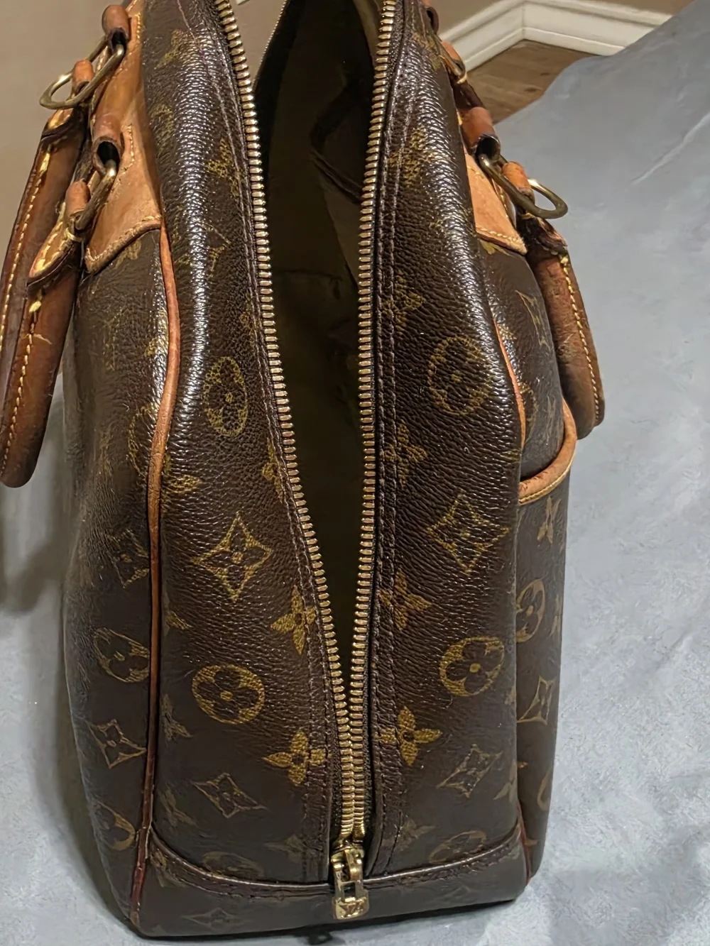 Louis Vuitton Monogram Canvas Duffel in Brown with Tan Trim